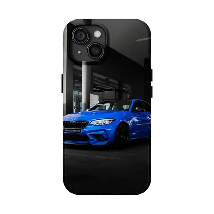BMW M2 Blue Coupe Urban Parking Shot