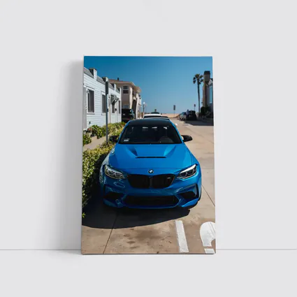 BMW M2 Blue Parked Coastal Street
