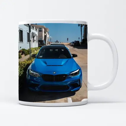 BMW M2 Blue Parked Coastal Street
