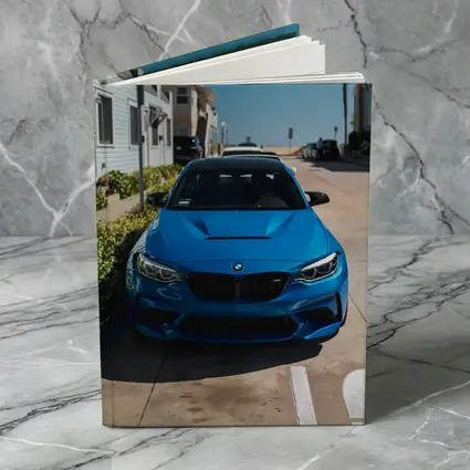 BMW M2 Blue Parked Coastal Street