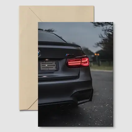 BMW M3 Matte Black Rear View Street