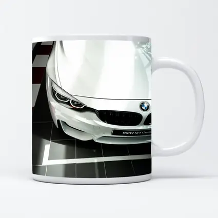 BMW M4 Coupe White Showroom Close Up