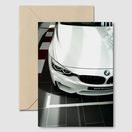 BMW M4 Coupe White Showroom Close Up