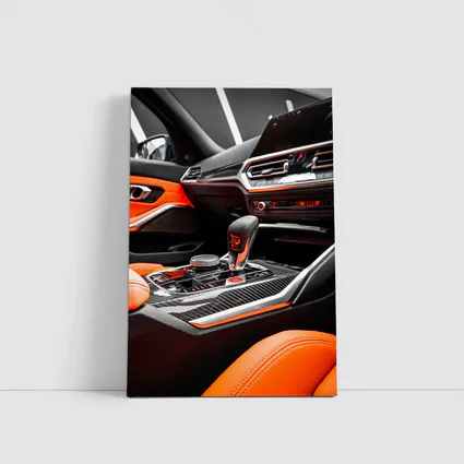BMW M Interior Carbon Fiber Orange Leather