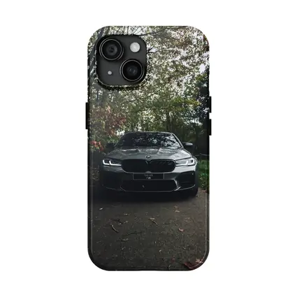 BMW M5 Front View Autumn Forest