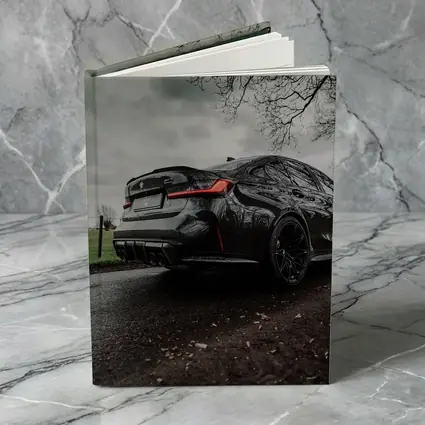 BMW M3 Black Sedan Wet Road Overcast