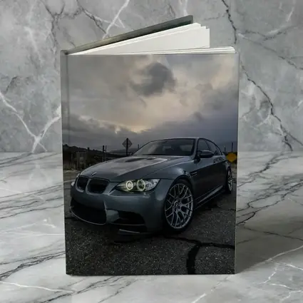 BMW M3 Matte Gray Stormy Sky Road