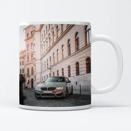 BMW M3 Gray Parked On Cobblestone Street
