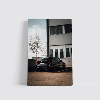 BMW M5 Black Sedan Urban Parking Lot