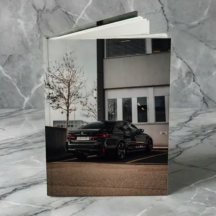 BMW M5 Black Sedan Urban Parking Lot