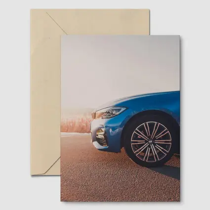 BMW 3 Series Blue Car Sunny Road