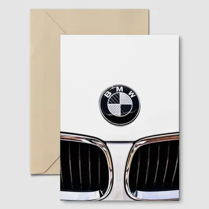 BMW Carbon Badge Chrome Kidney Grille White