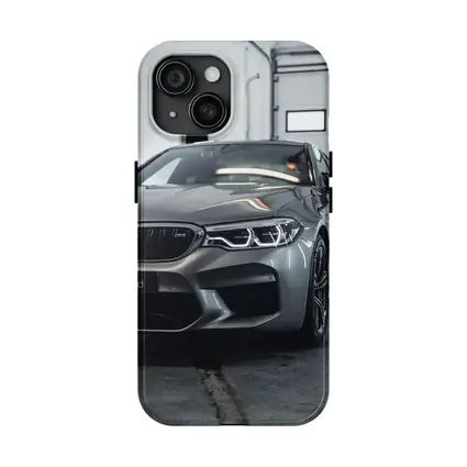BMW M5 Gray Sedan Garage Close Up