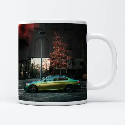 BMW M3 Green Wrap Urban Street Scene