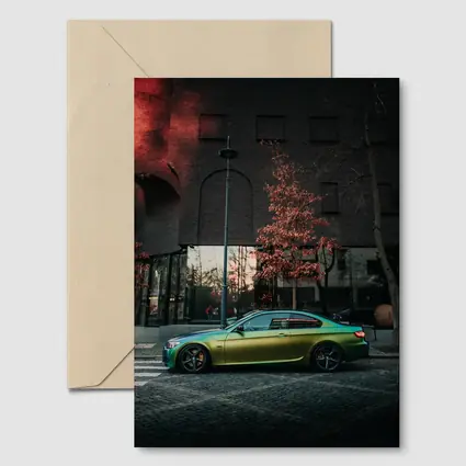 BMW M3 Green Wrap Urban Street Scene