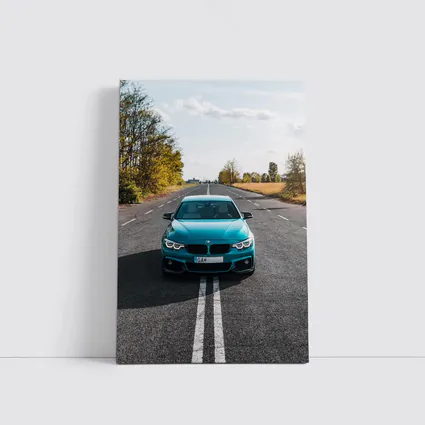 BMW 4 Series Teal Open Road Front View