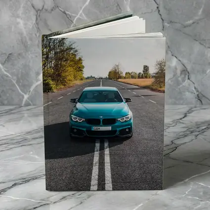 BMW 4 Series Teal Open Road Front View