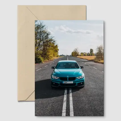 BMW 4 Series Teal Open Road Front View