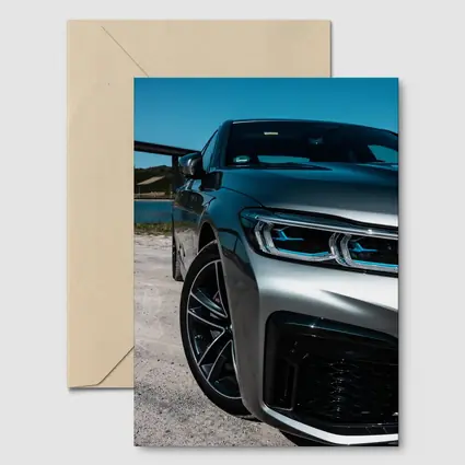 BMW Five Series Silver Front Sandy Shore