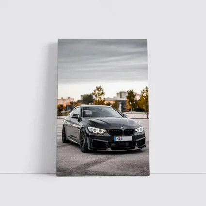 BMW 4 Series Black Coupe City Background