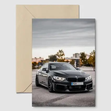 BMW 4 Series Black Coupe City Background