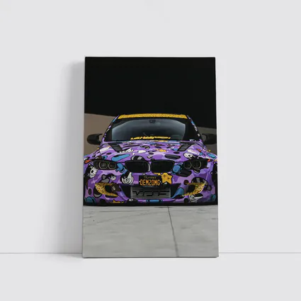 BMW M3 Purple Cartoon Wrap Street Low