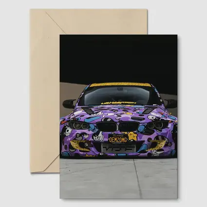 BMW M3 Purple Cartoon Wrap Street Low