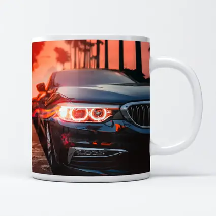 BMW 5 Series Black Front Sunset Palms