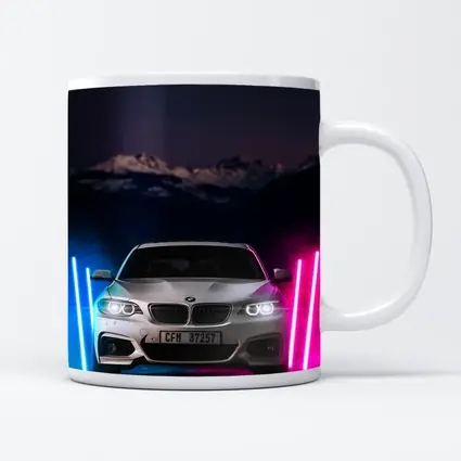 BMW 2 Series Neon Lights Night Scene