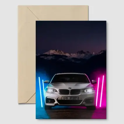 BMW 2 Series Neon Lights Night Scene