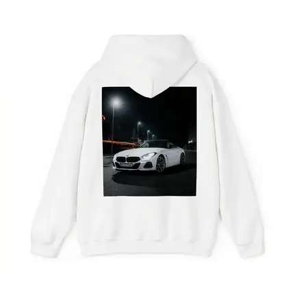 BMW Z4 White Roadster City Night