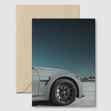 BMW M3 Gray Front Wheel Teal Sky