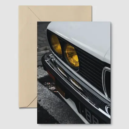 BMW E28 Classic Front Yellow Headlights Street