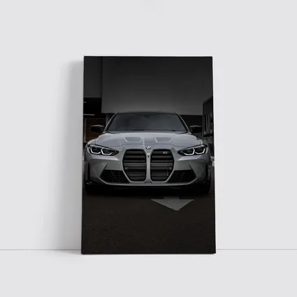 BMW M3 Gray Front View Street