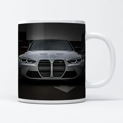 BMW M3 Gray Front View Street
