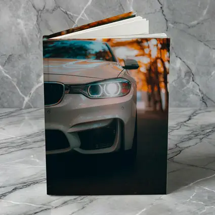 BMW M4 White Car Autumn Trees Background