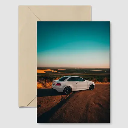 BMW 1 Series Coupe White Sunset Countryside