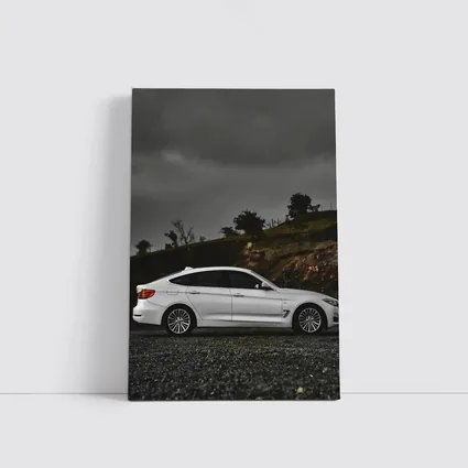 BMW 3 Series White Car Stormy Sky