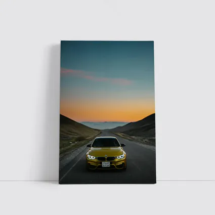 BMW M4 Yellow Mountain Road Sunset