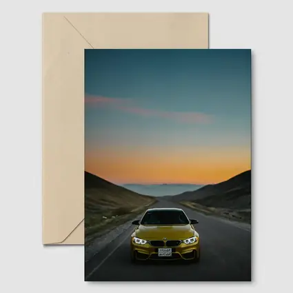 BMW M4 Yellow Mountain Road Sunset