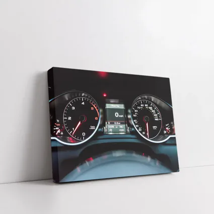 Audi Dashboard Gauges Glowing Red Night