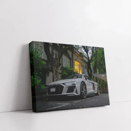 Audi R8 Parked Outside Elegant Mansion