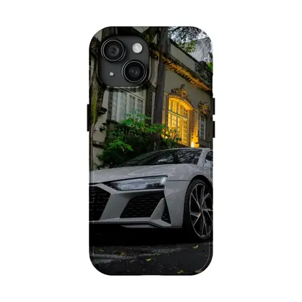 Audi R8 Parked Outside Elegant Mansion