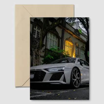Audi R8 Parked Outside Elegant Mansion