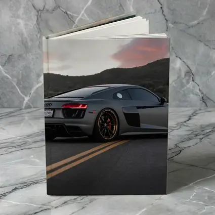 Audi R8 Gray Supercar Mountain Sunset Road