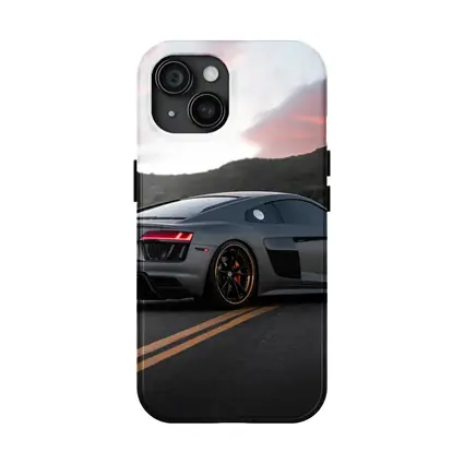 Audi R8 Gray Supercar Mountain Sunset Road