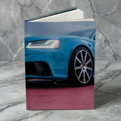 Audi RS Blue Sedan Dramatic Sky Background
