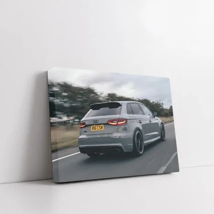 Audi RS3 Sportback Gray Road Motion Shot