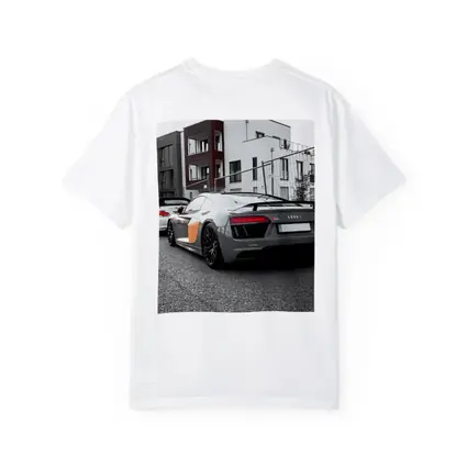 Audi R8 Gray Supercar Parked Urban Setting