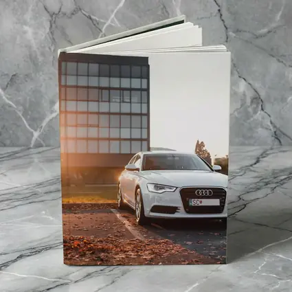 Audi A6 White Sedan Golden Hour Light